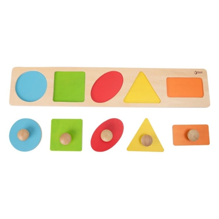 PUZZLE GEOMETRICO, GEOMETRY PUZZLE, DE MADERA, CLASSIC WORLD - 1