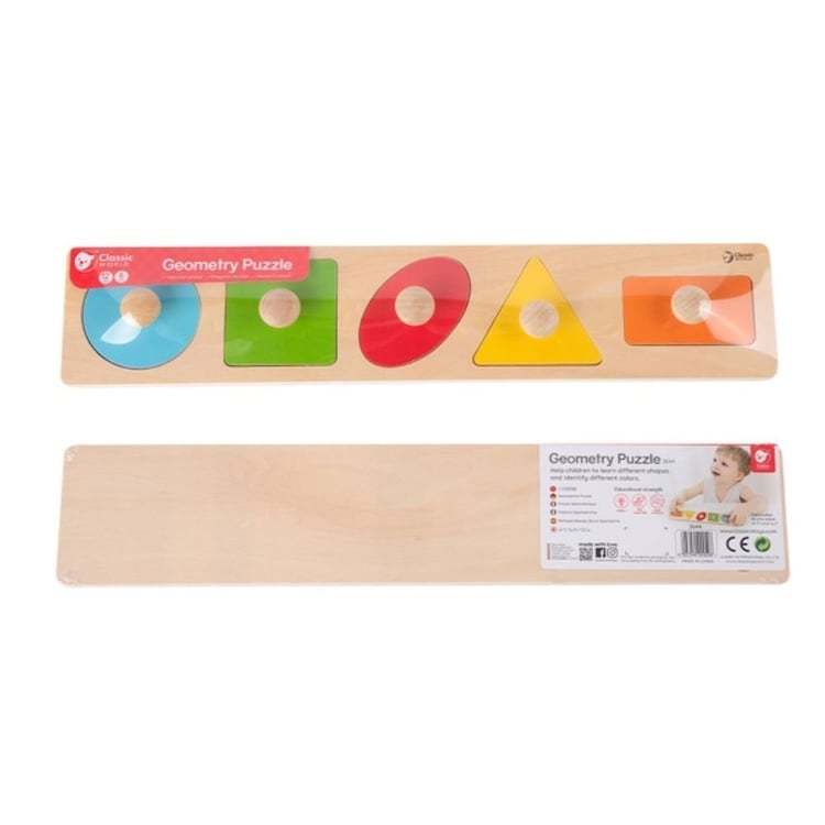 PUZZLE GEOMETRICO, GEOMETRY PUZZLE, DE MADERA, CLASSIC WORLD - 2