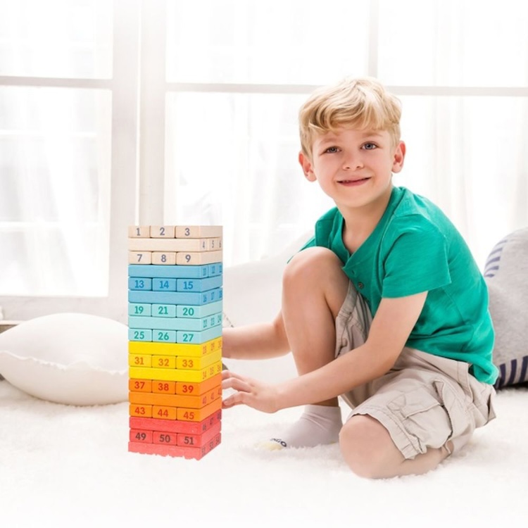 JUEGO DE TORRE COLORIDO DE LUJO, DELUXE COLOURFUL TOWER GAME, DE MADERA, CLASSIC WORLD - 2