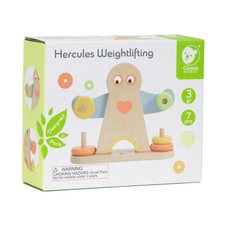 HERCULES LEVANTA PESAS, HERCULES WEIGHTLIFTING, DE MADERA, CLASSIC WORLD - 3