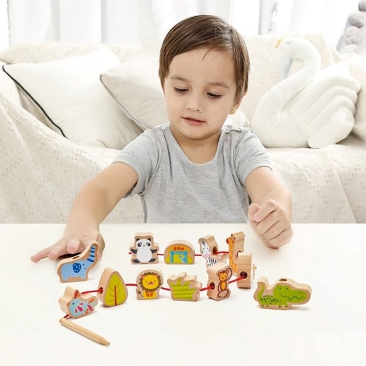 CUENTAS DEL ZOO, ZOO BEADS, DE MADERA, CLASSIC WORLD - 1
