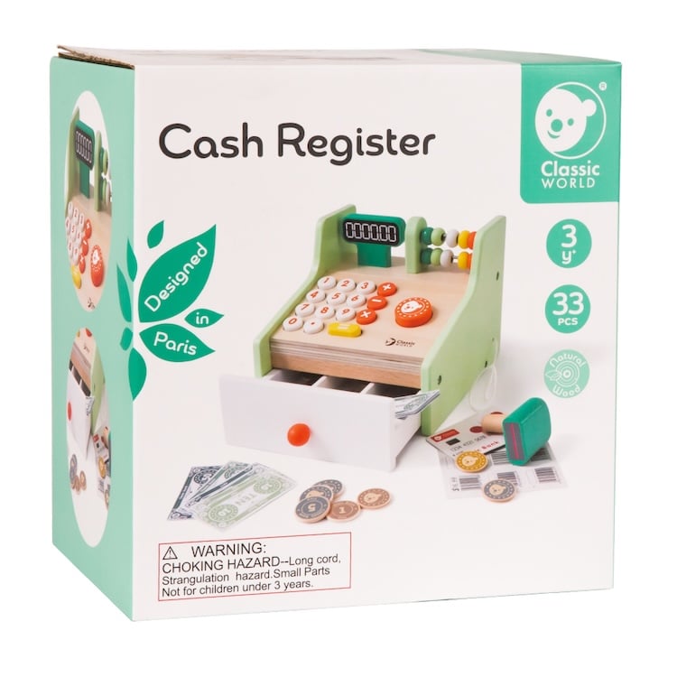 CAJA REGISTRADORA, CAJA REGISTRADORA,  DE MADERA, MARCA CLASSIC WORLD - 2
