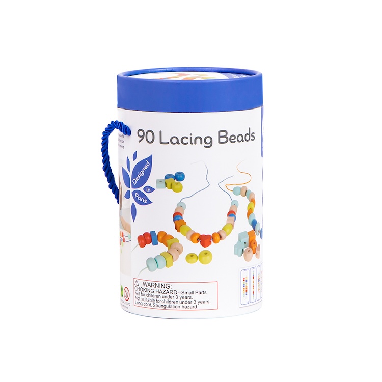 90 CUENTAS DE CORDÓN, 90 LACING BEADS, DE MADERA, CLASSIC WORLD - 2