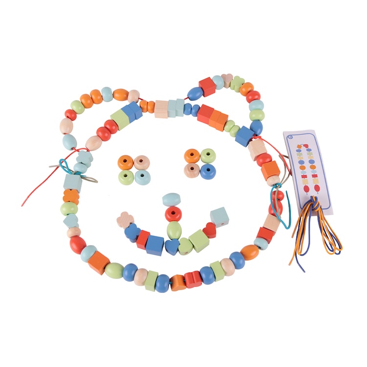 90 CUENTAS DE CORDÓN, 90 LACING BEADS, DE MADERA, CLASSIC WORLD - 5