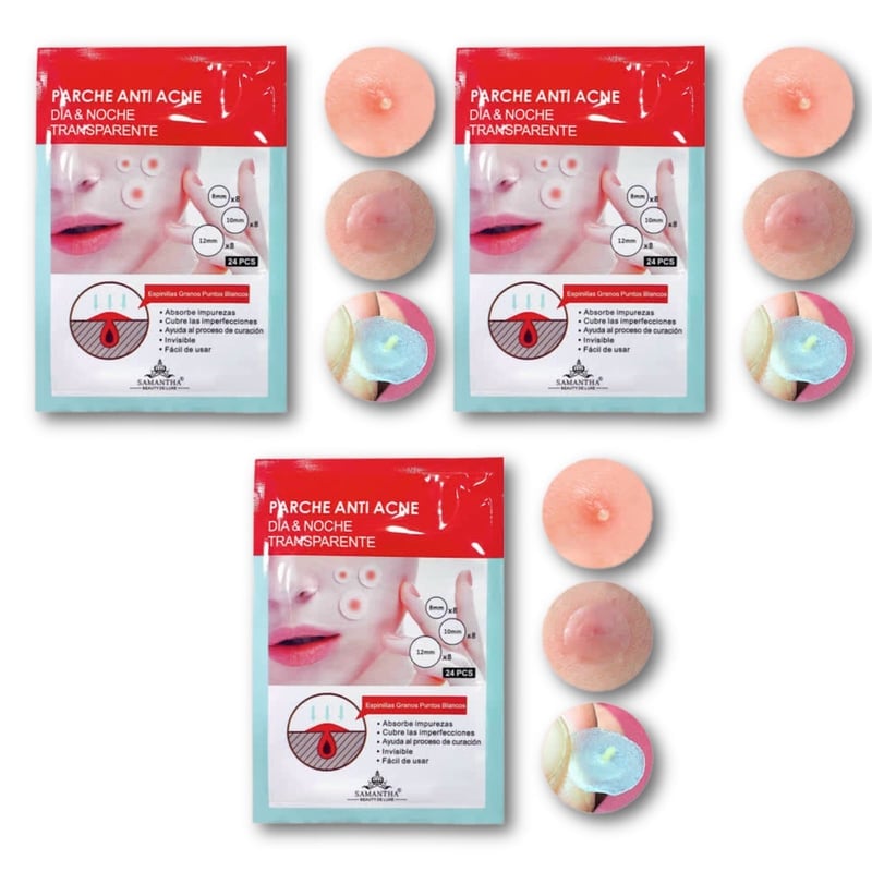 PACK DE 3 PARCHES TRANSPARENTE ANTI ACNÉ DE DÍA Y NOCHE - 1