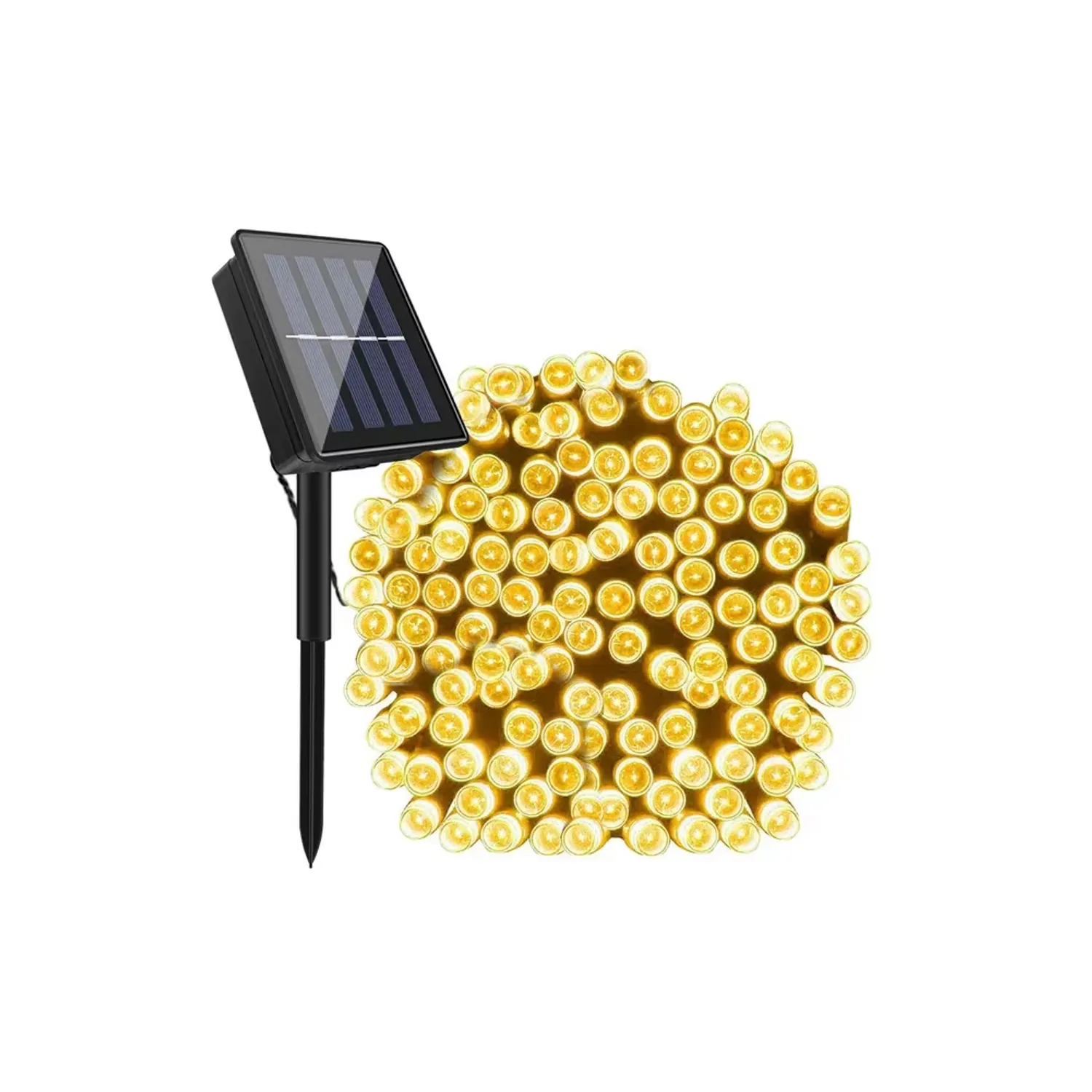 LUCES NAVIDEÑAS AMBAR CON PANEL SOLAR 10MTS - 1