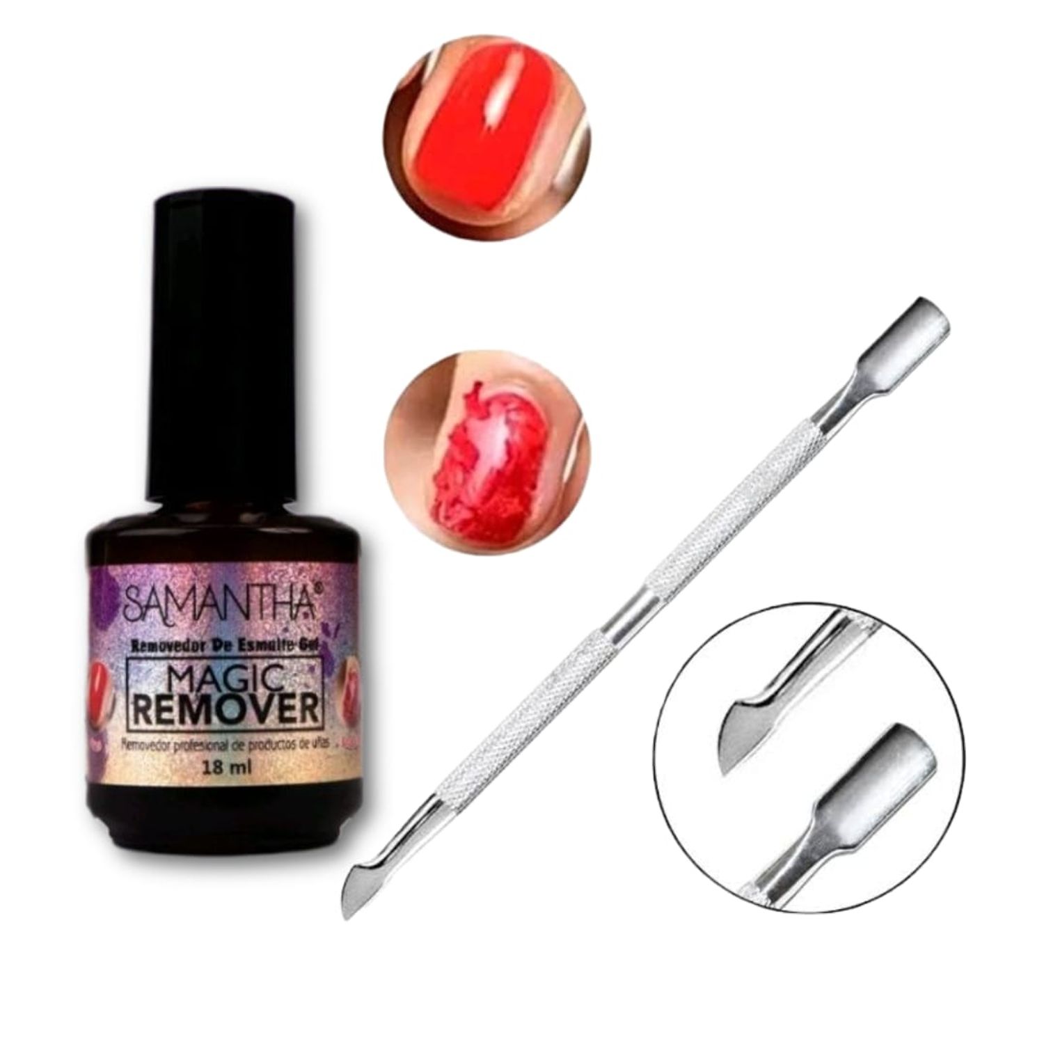 PACK MINI LÁMPARA DE UÑAS + REMOVEDOR DE GEL + REPUJADOR - 4