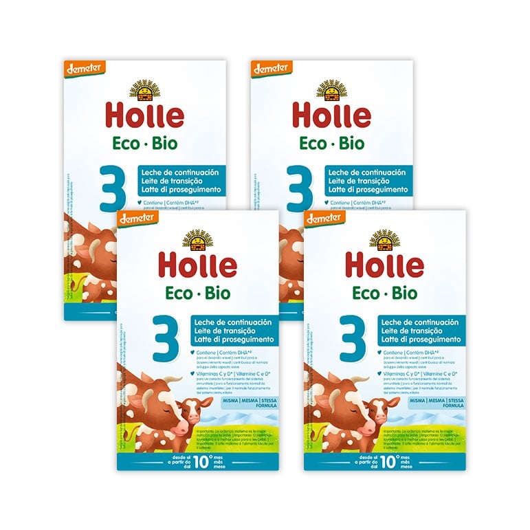 PACK X4 ALIMENTO LÁCTEO EN POLVO ORGÁNICO DE CONTINUACIÓN NO3 - HOLLE BABY FOOD - 1