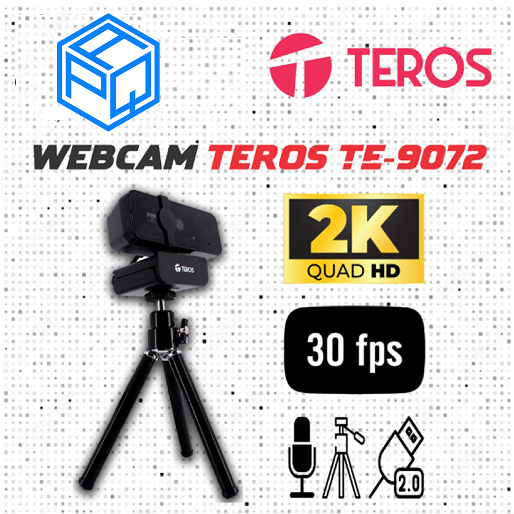 CARAMA WEB TEROS TE-9072, 2K, MICRÓFONO INCORPORADO, USB 2.0 - 1