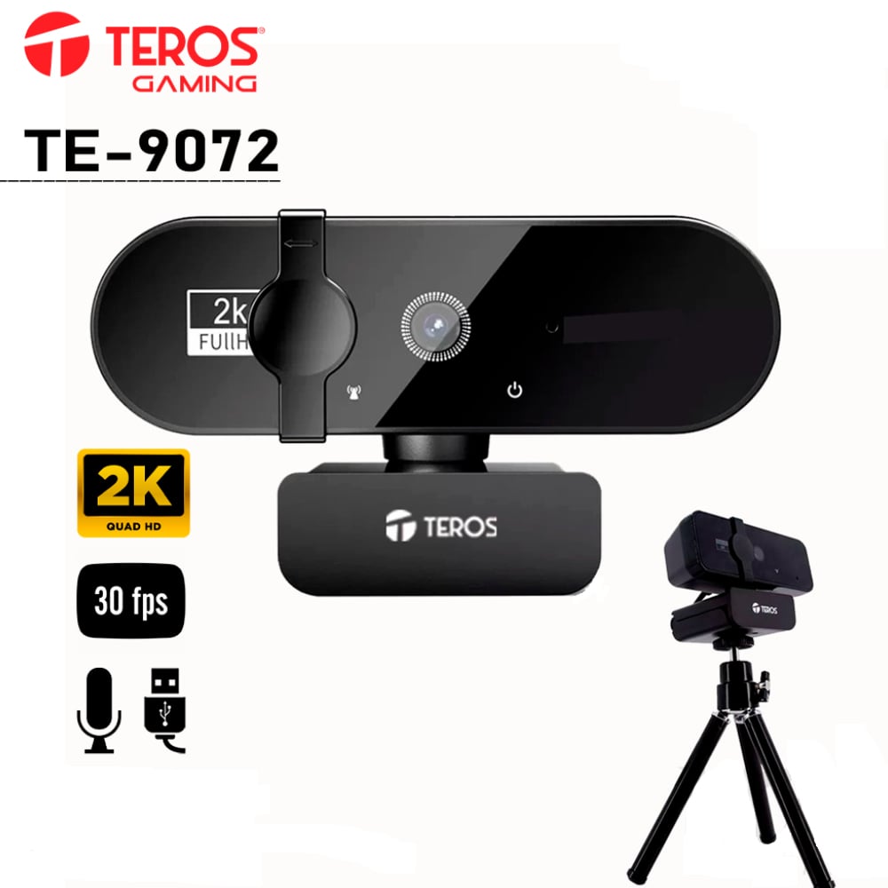 CARAMA WEB TEROS TE-9072, 2K, MICRÓFONO INCORPORADO, USB 2.0 - 4