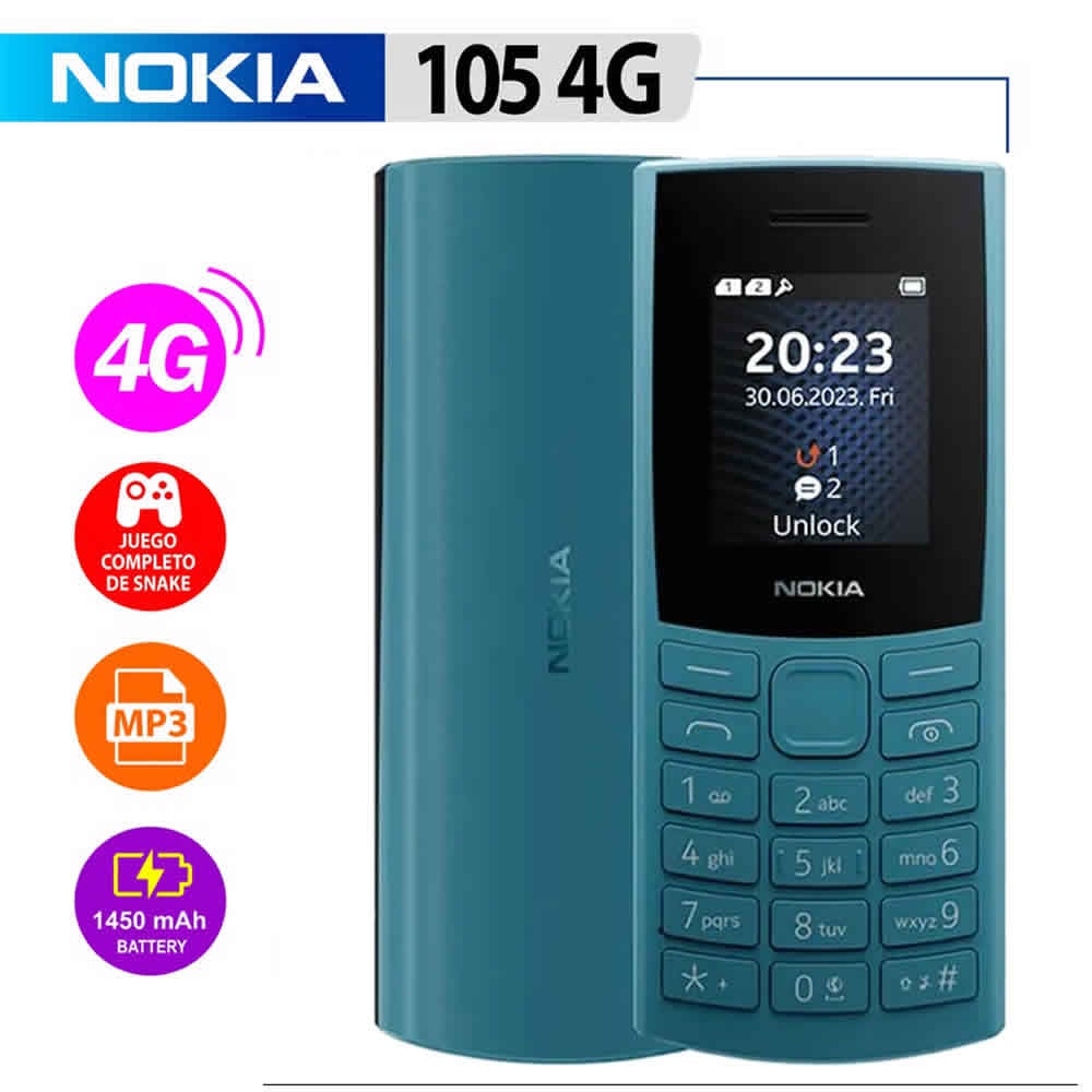 CELULAR NOKIA 105 4G TA-1659DUAL SIM BLUE - 1