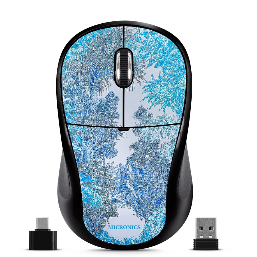 MOUSE OFICINA INALÁMBRICO BT 1300DPI MICRONICS FOREST M732 AZUL - 1