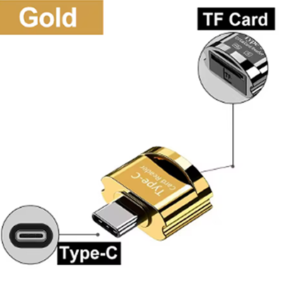 LECTOR DE TARJETAS USB 3,0 TIPO C  COLOR GOLD - 1