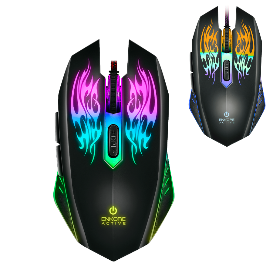 MOUSE GAMER ENKORE ACTIVE EKM300 USB LED - 3200 DPI - 2