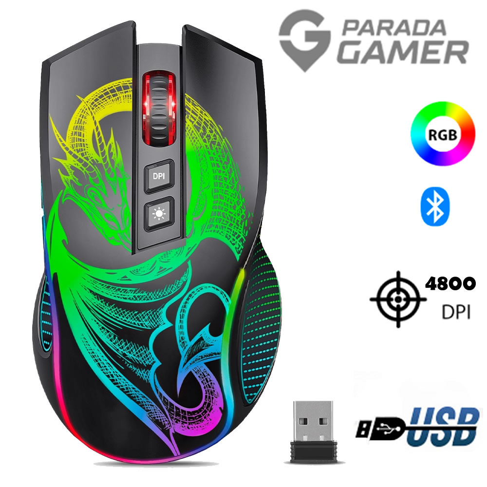 MOUSE GAMER MICRONICS DRAGON 3 – MIC GM806 – INALÁMBRICO BLUETOOTH RECARGABLE - 1