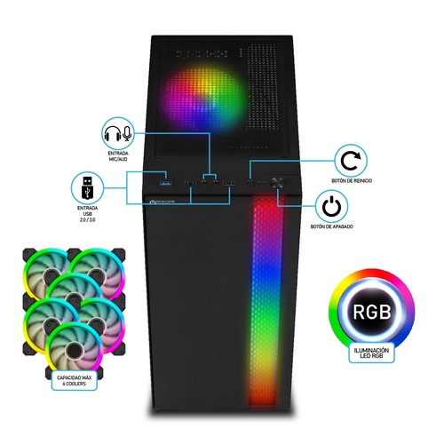 CASE ENKORE ACTIVE ENC 3000 GAMER 1 FAN RGB - 3