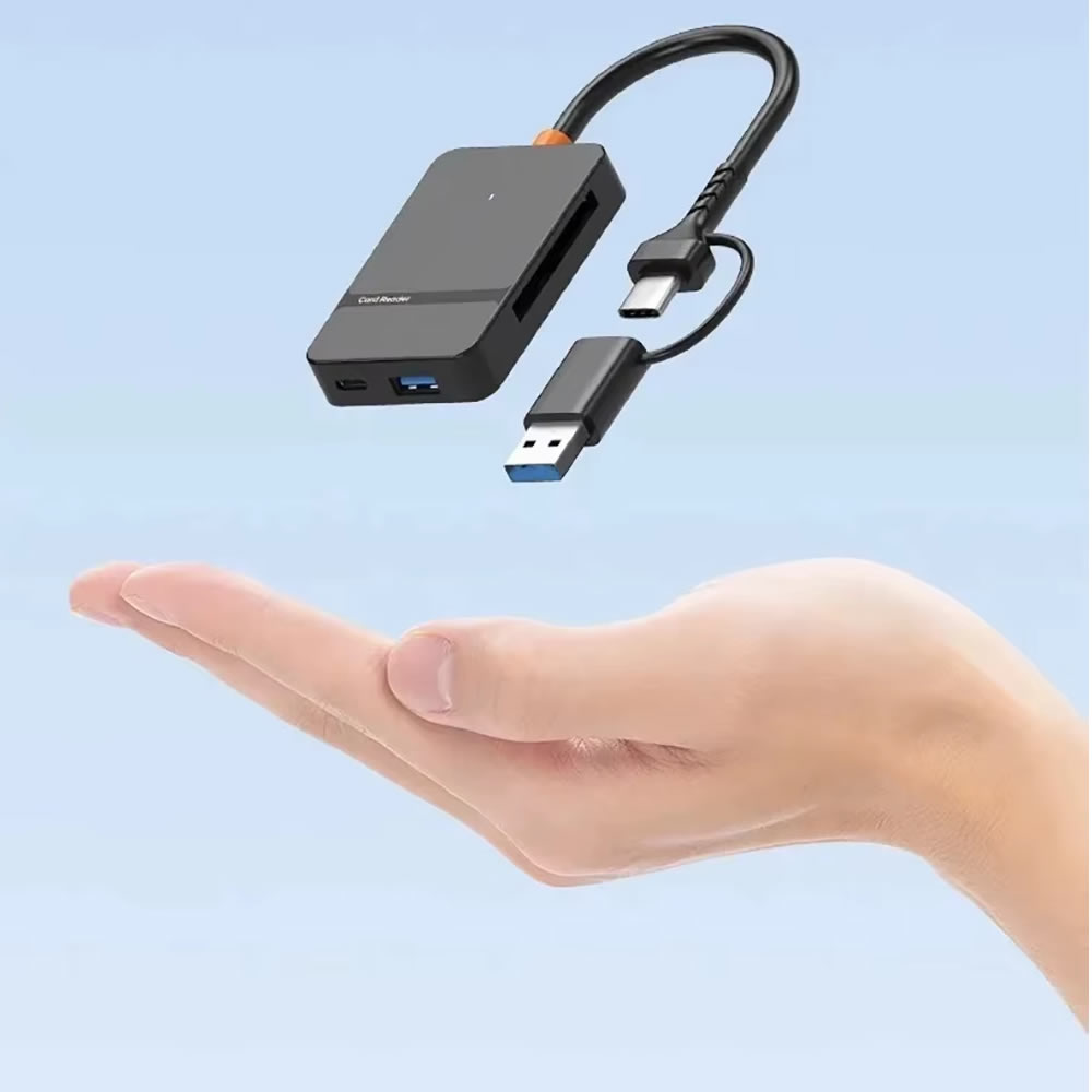 LECTOR DE TARJETAS 8 EN 1 TIPO C USB3.0 A SD TF CF MS - 3