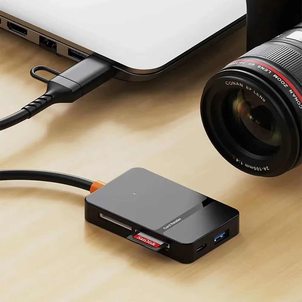 LECTOR DE TARJETAS 8 EN 1 TIPO C USB3.0 A SD TF CF MS - 4