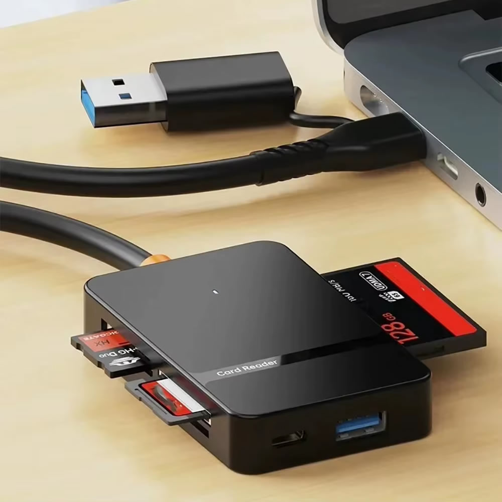 LECTOR DE TARJETAS 8 EN 1 TIPO C USB3.0 A SD TF CF MS - 5