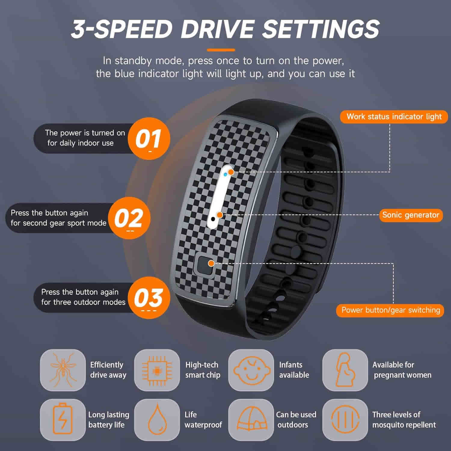 PULSERA  PRÁCTICA ULTRASÓNICA REPELENTES DE MOSQUITOS - 4