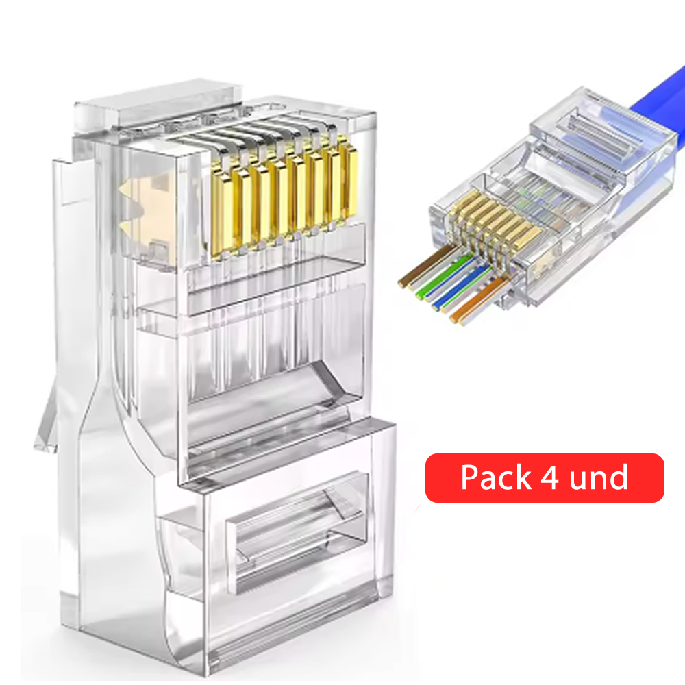 CONECTORES CABLE DE RED RJ45 PACK DE 4 UNIDADES - 2