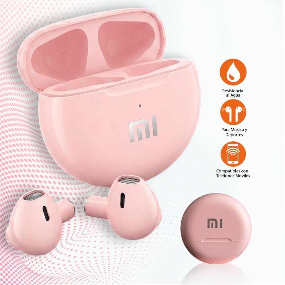 AURICULARES INALÁMBRICOS BLUETOOTH TWS MODELO PRO 6 PINK - 1