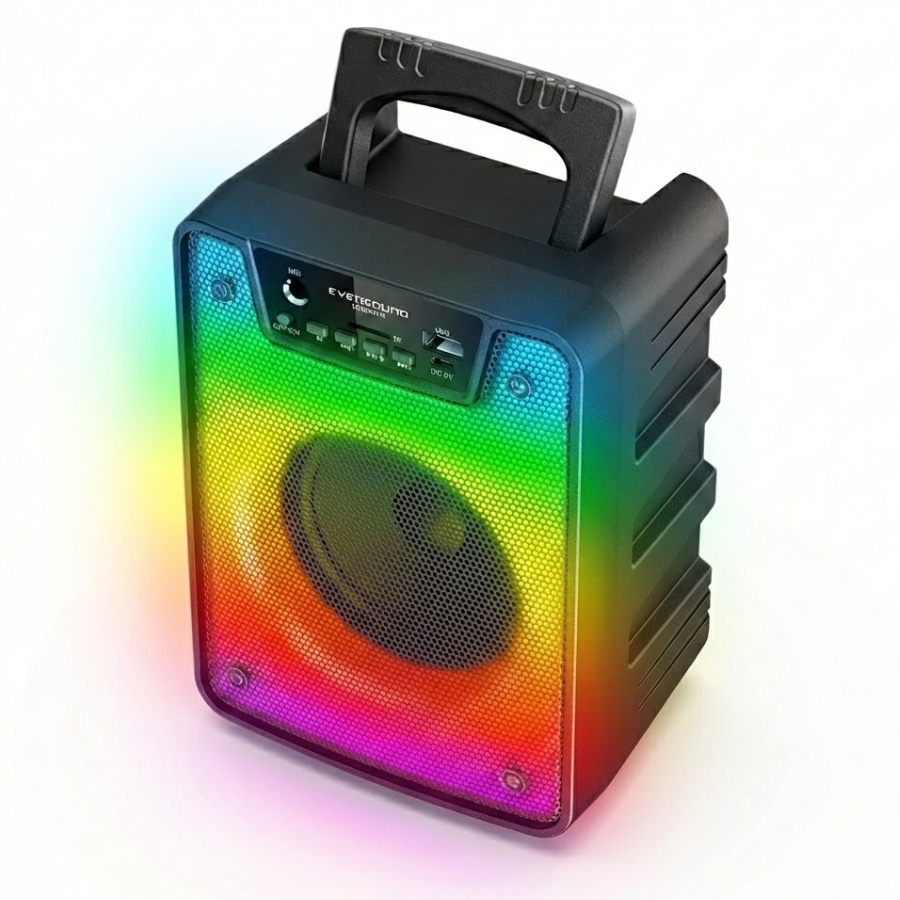 PARLANTE EVERSOUND URBAN 4″ EV 1003 CONEXIÓN BLUETOOTH ILUMINACIÓN RGB FLAMING COLOR NEGRO - 2