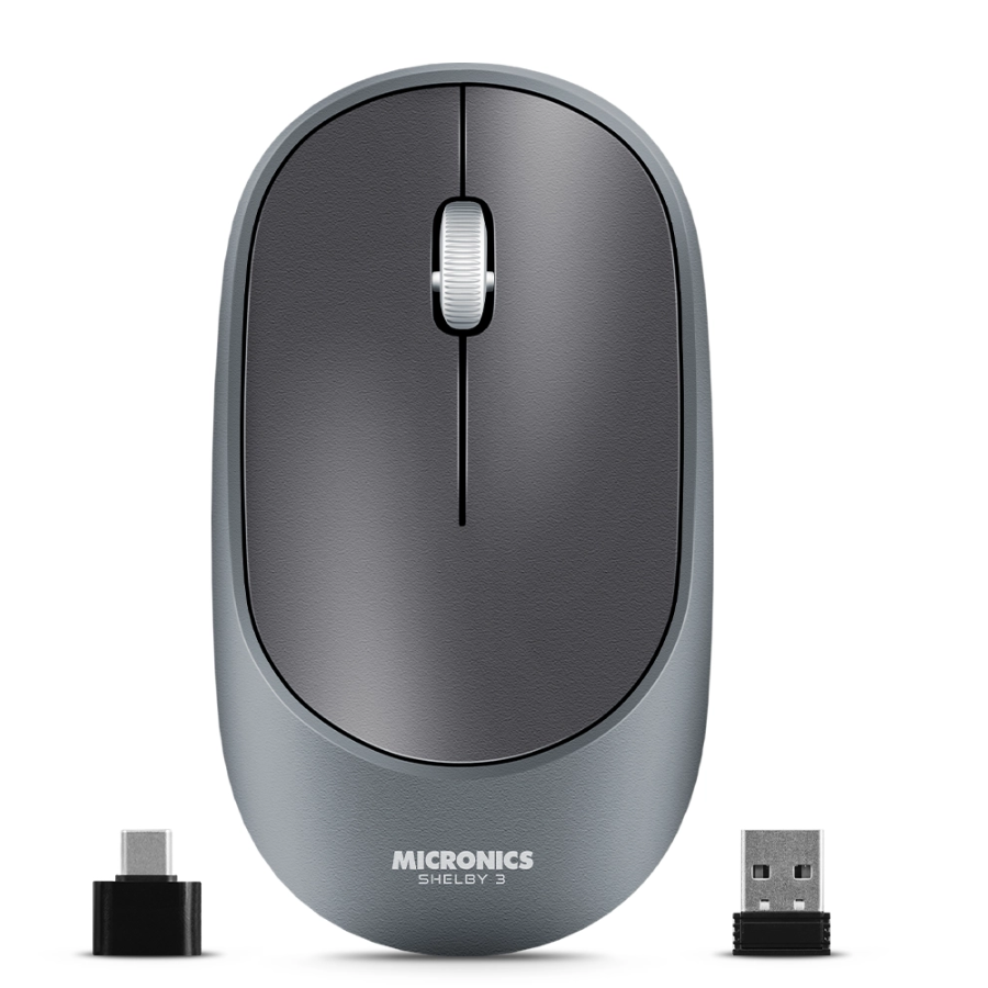 MOUSE INALAMBRICO SHELBY 3 MIC M701-3M BT WIFI GRIS - 1