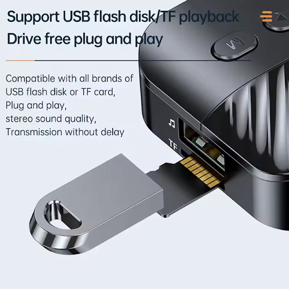 TRANSMISOR Y RECEPTOR BLUETOOTH BT5.3, DISCO U ESTÉREO LED DE 3,5 MM - 5