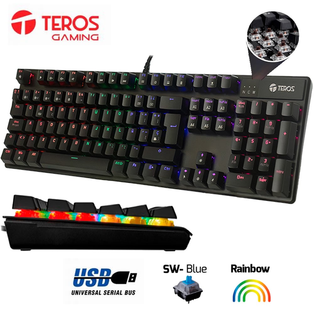 TECLADO MECÁNICO TE-4074G, RETROILUMINACIÓN BLACK - 1