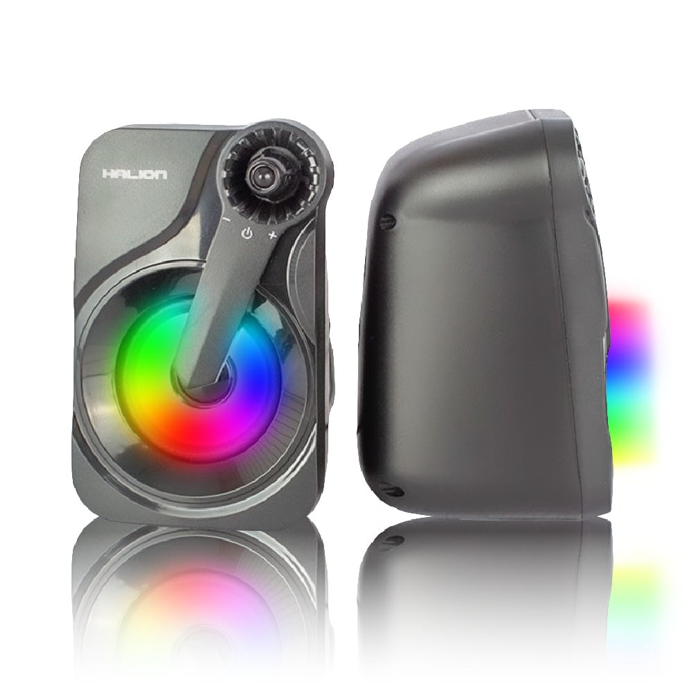PARLANTE USB GAMER HALION HA-S260 RGB BIG BLACK - 3