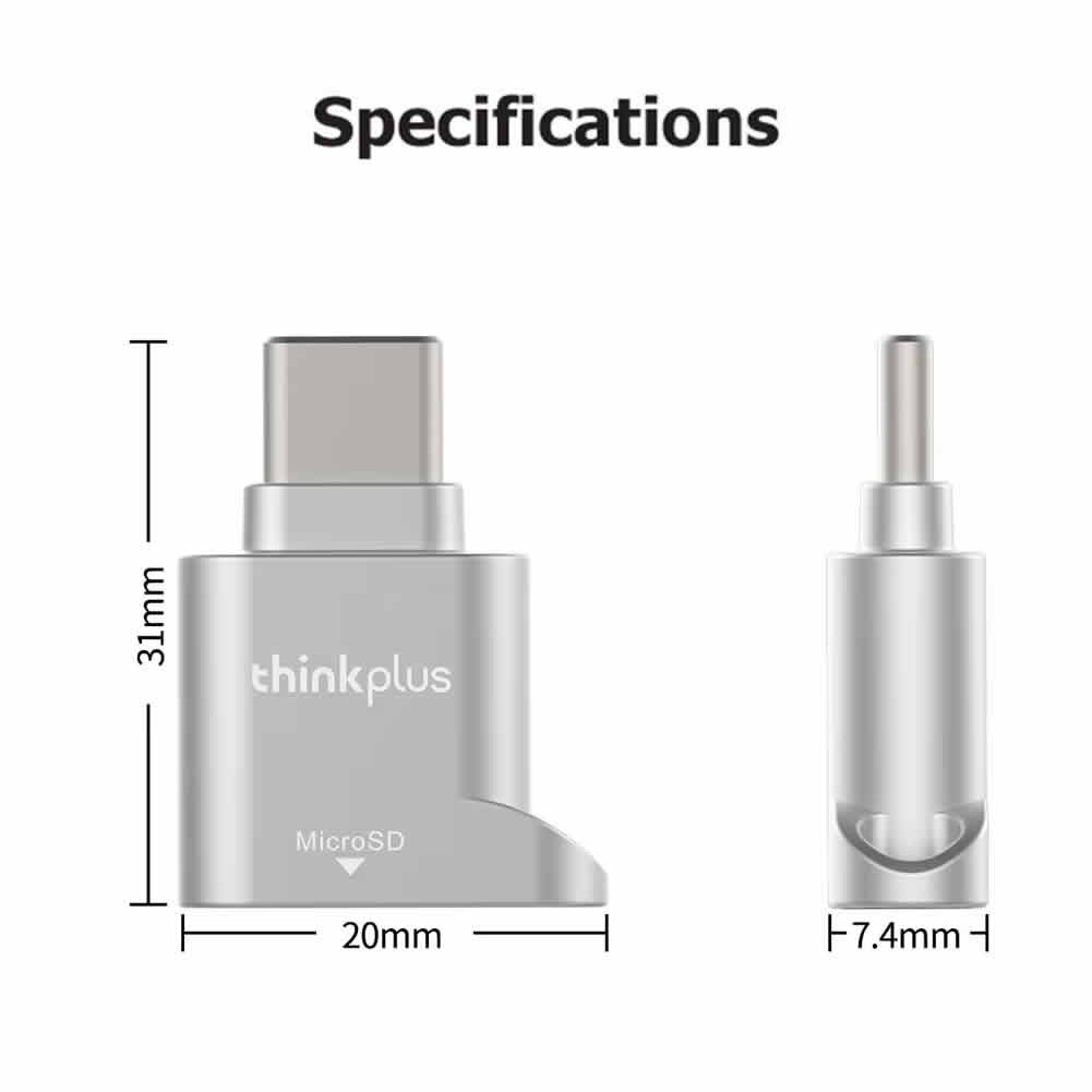 LECTOR DE TARJETAS MICRO SD USB C TIPO C LENOVO THINKPLUS - 3