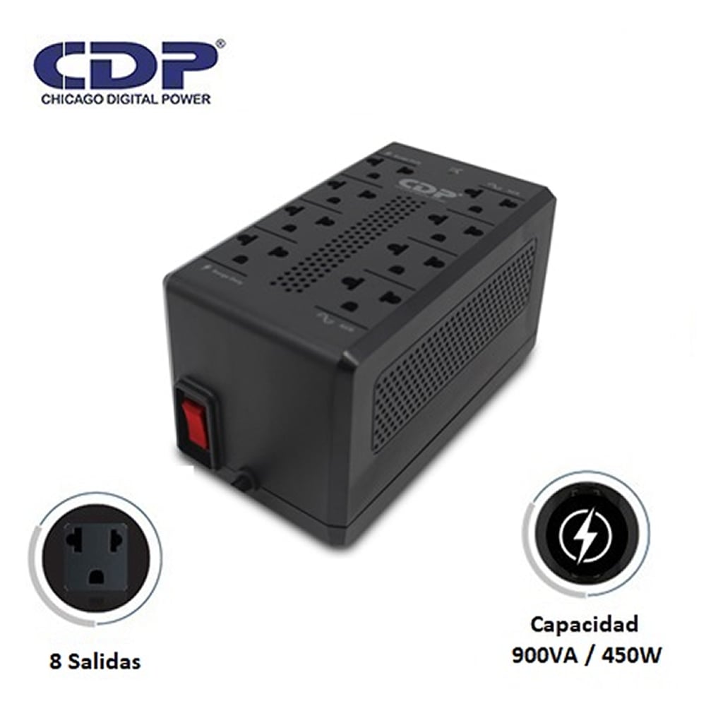 ESTABILIZADOR CDP RAVR1008I 900VA/450W 8 SALIDAS - 2