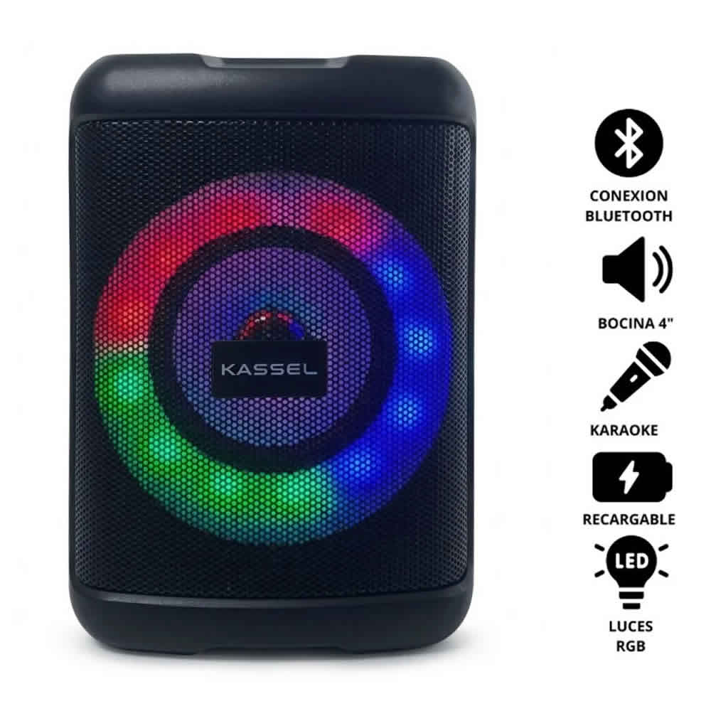 PARLANTE PORTATIL KASSEL K410 USB BLUETOOTH LED KASSEL - 3