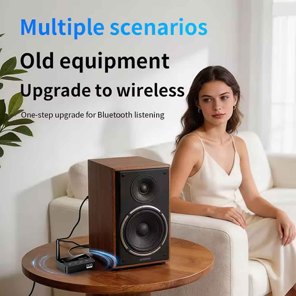 RECEPTOR Y TRANSMISOR BLUETOOTH 6,0, ADAPTADOR DE AUDIO INALÁMBRICO ESTÉREO DE 3,5MM AUX R - 5