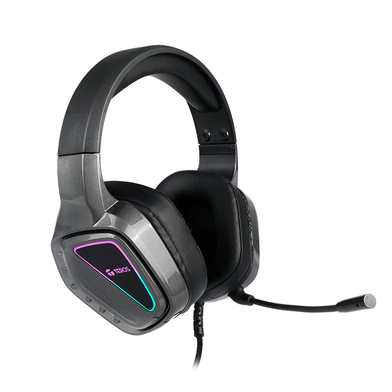 AUDÍFONO TEROS TE-8171N ESTÉREO MICRÓFONO LUCES RGB - NEGRO - 1