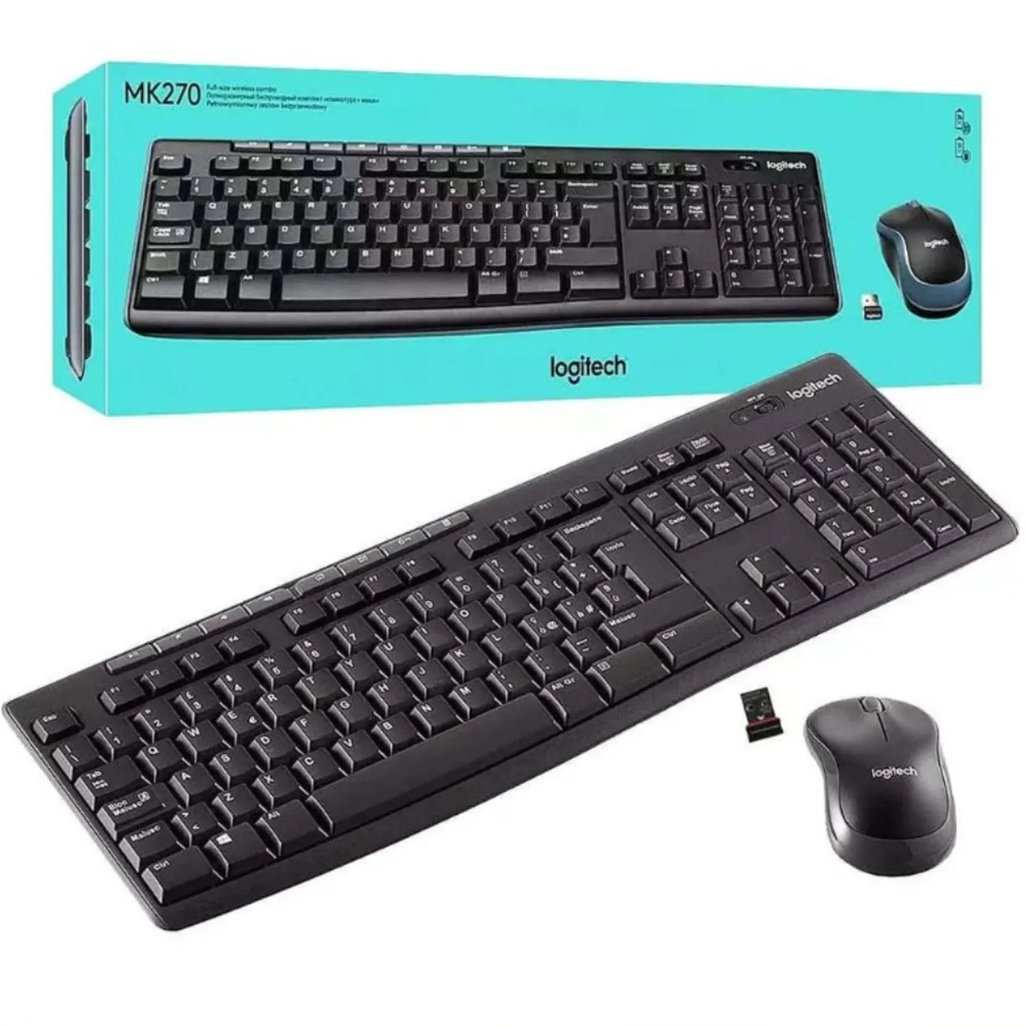 COMBO LOGITECH MK270 TECLADO Y MOUSE INALÁMBRICOS USB PARA PC - 1