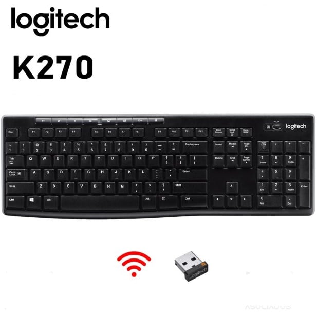TECLADO INALÁMBRICO LOGITECH K270 USB NEGRO PARA PC - 1