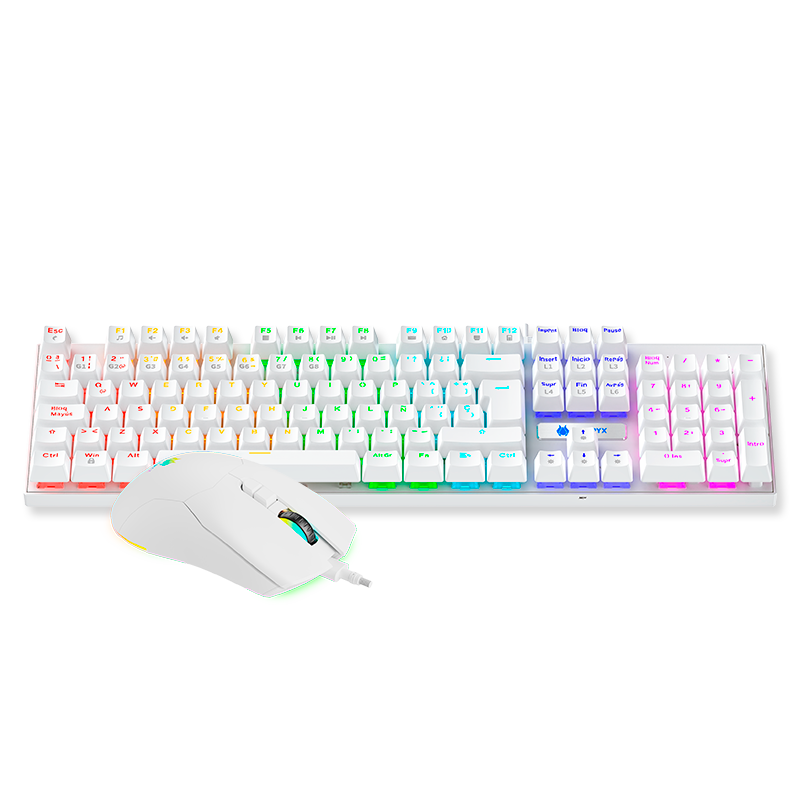 COMBO GAMING ANTRYX TECLADO MECÁNICO + MOUSE GC-3100 BLANCO - 1