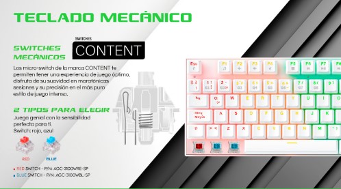 COMBO GAMING ANTRYX TECLADO MECÁNICO + MOUSE GC-3100 BLANCO - 4