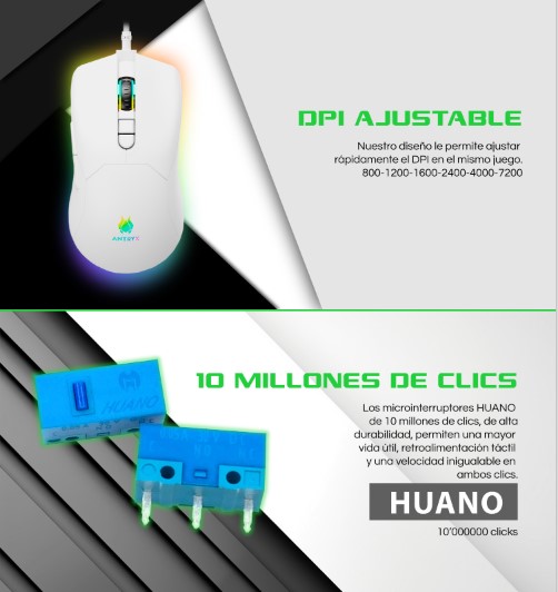 COMBO GAMING ANTRYX TECLADO MECÁNICO + MOUSE GC-3100 BLANCO - 5