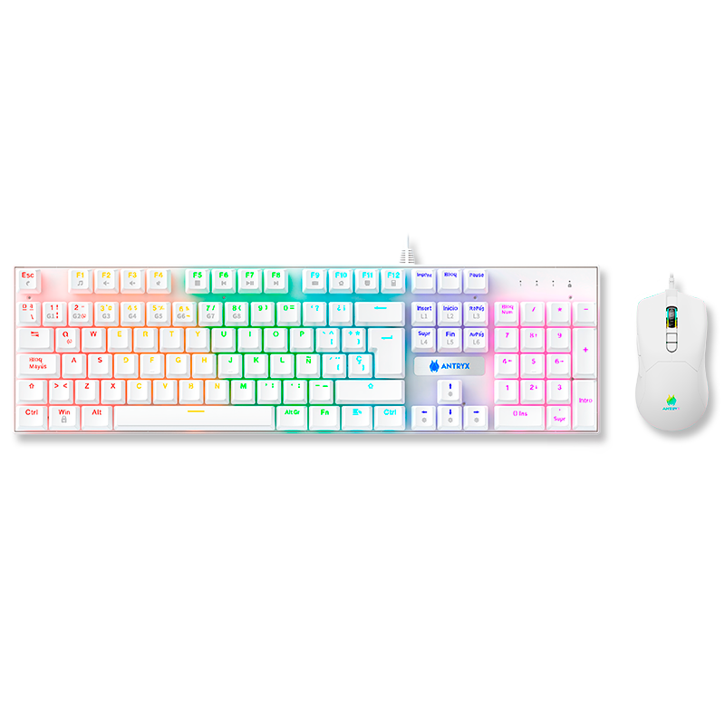 COMBO GAMING ANTRYX TECLADO MECÁNICO + MOUSE GC-3100 BLANCO - 7