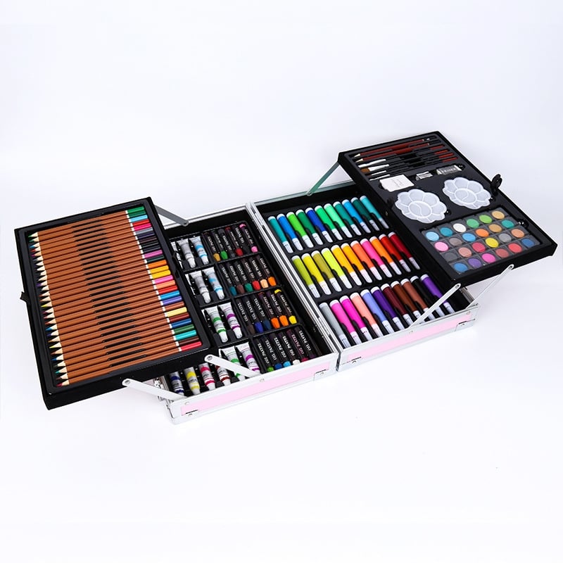 SET DE ARTE LUJO METÁLICO 145 PIEZAS CELESTE - 2