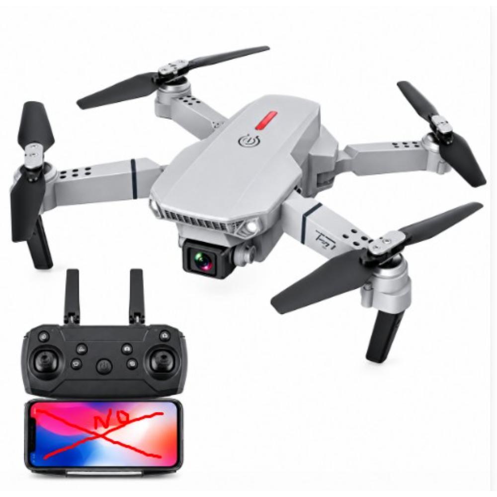 DRONE E88 WIFI DOBLE CAMARA + ESTUCHE Y ACCESORIOS GRIS - 3