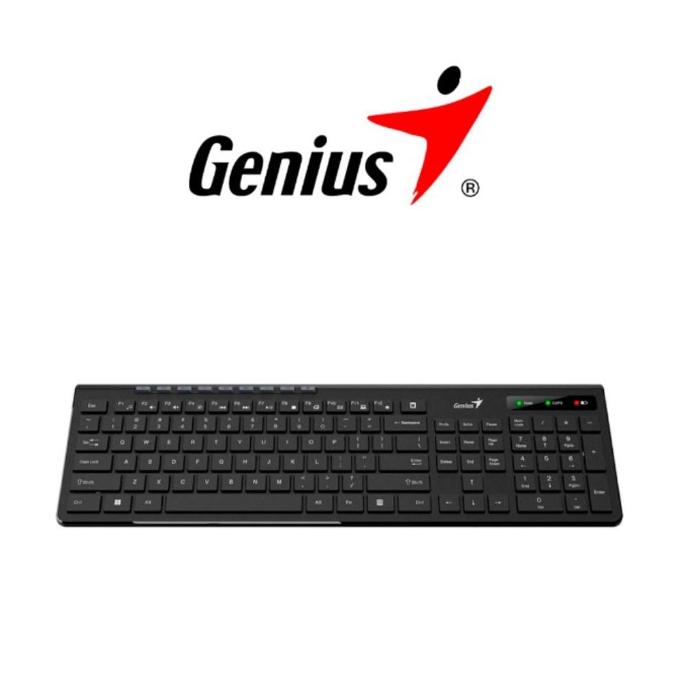 TECLADO GENIUS SLIMSTAR 7230 WIRELESS MULTIMEDIA BLACK - 1