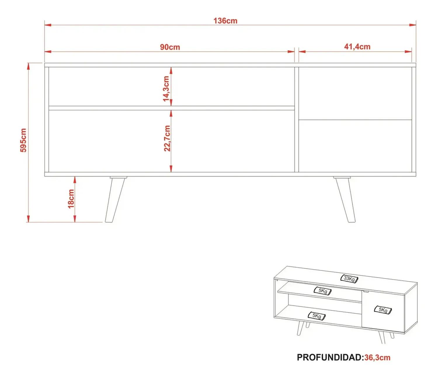 MESA TV 2020 HOME ALMENDRA / MÁRMOL 60" ESTAMBUL - 6
