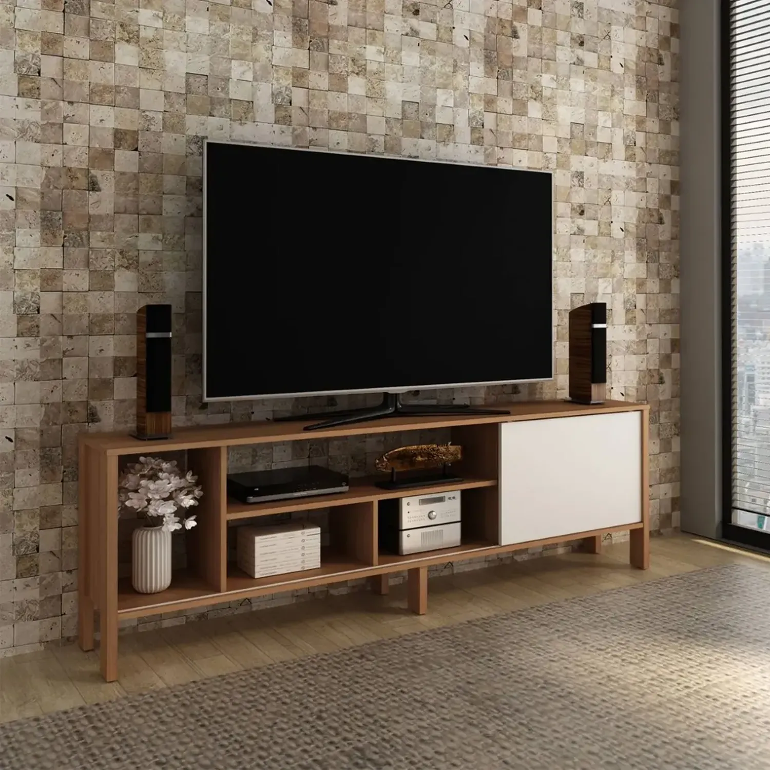 MESA TV 2020 HOME INMACULADA ALMENDRA BLANCO 70" - 2
