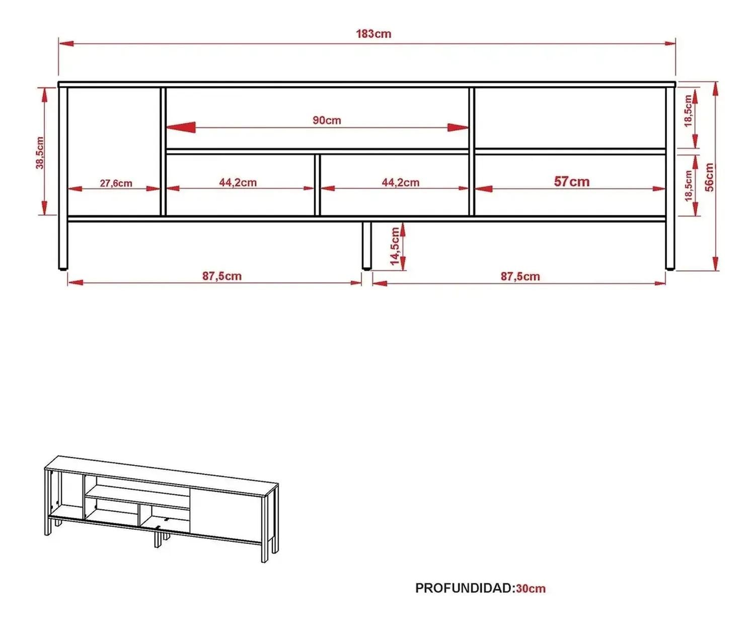 MESA TV 2020 HOME INMACULADA ALMENDRA BLANCO 70" - 8