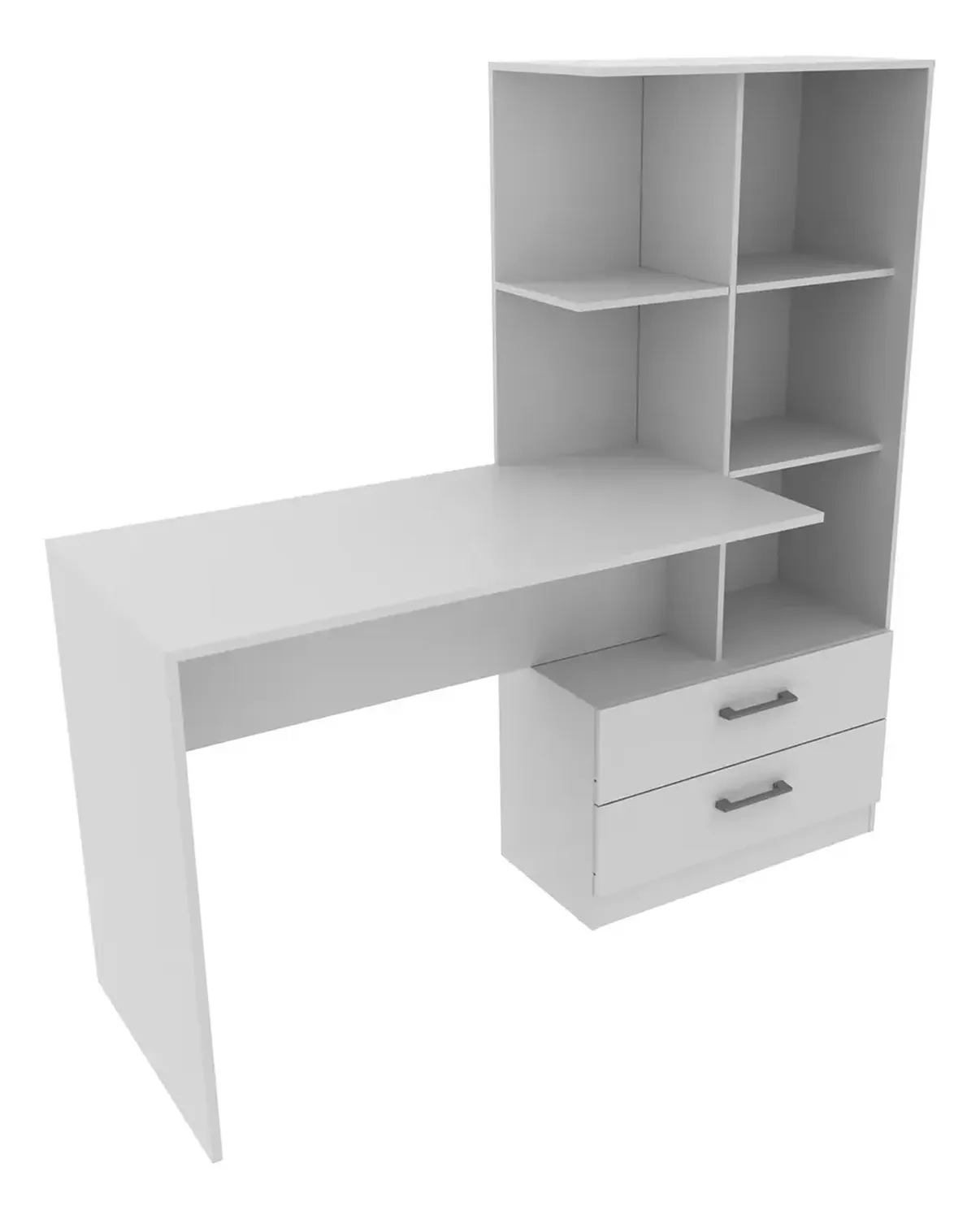 ESCRITORIO 2020 HOME POLI 50X137.7 CM BLANCO X + BIBLIOTECA - 4