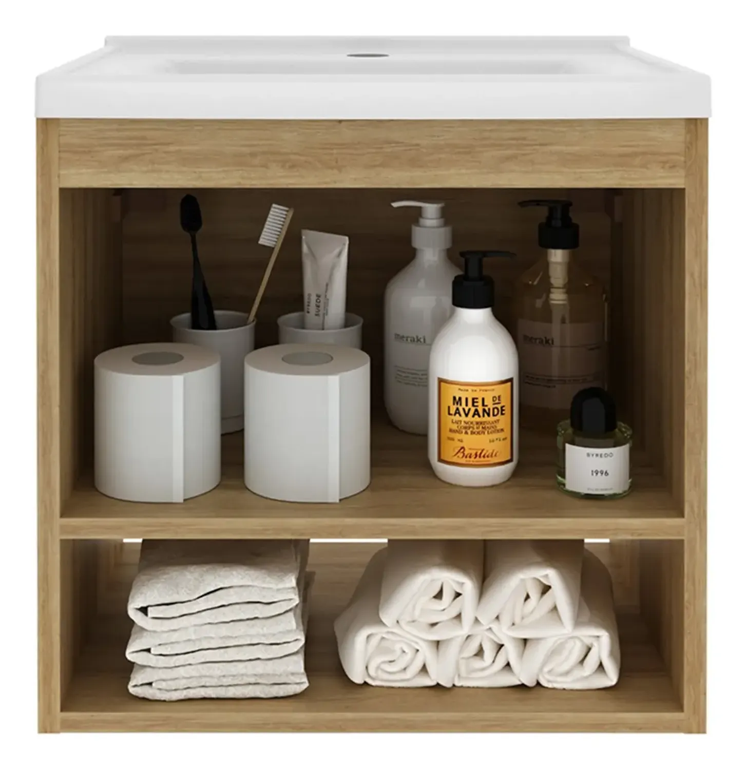 MUEBLE BAÑO 2020 HOME LINZ ALMENDRA BLANCO LAVAMANOS - 5